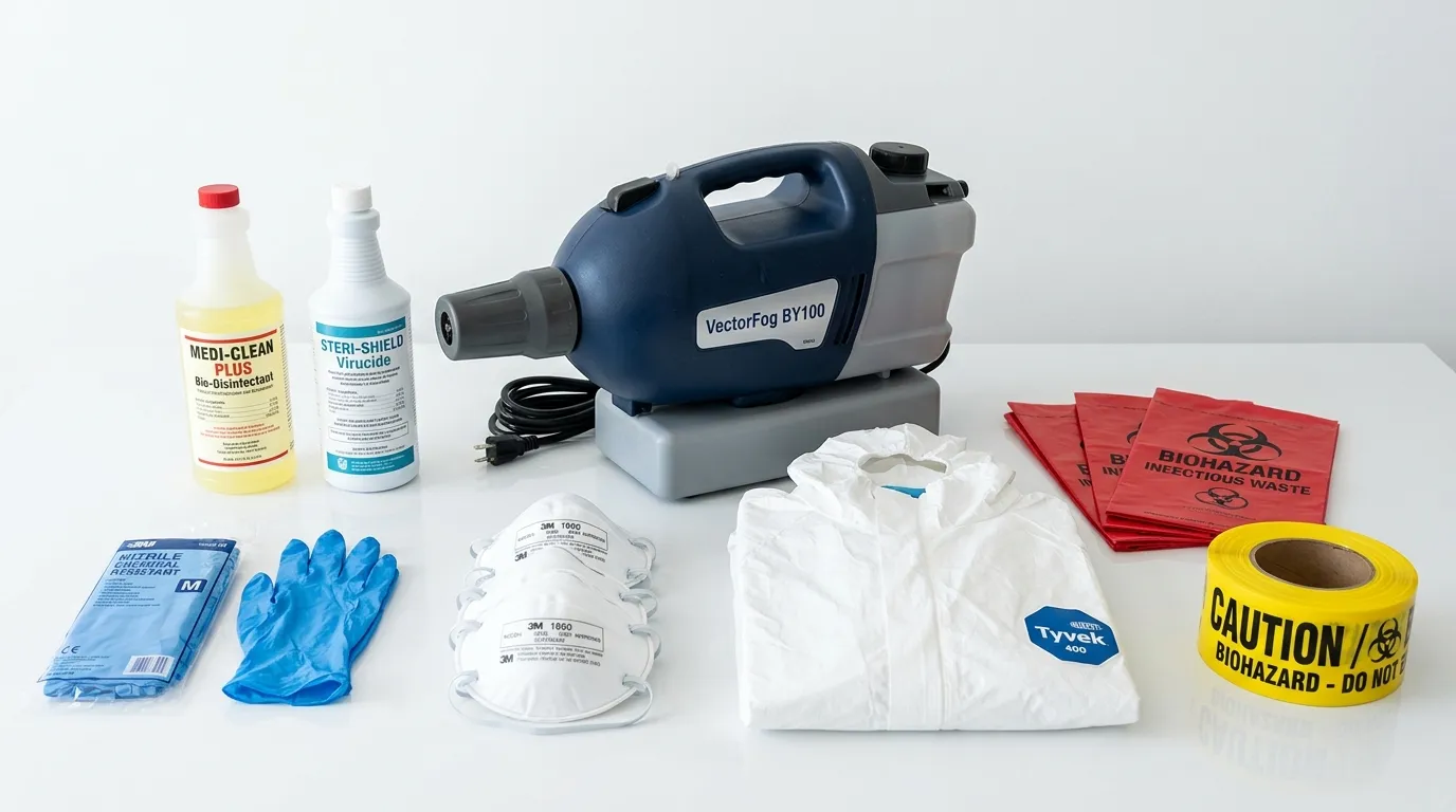 Professional biohazard remediation crew working in Tremont